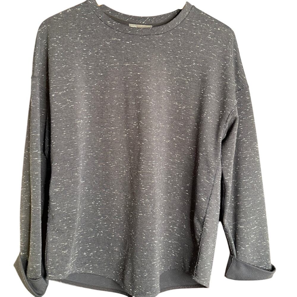 VINCE | Navy Blue Speckle Crew Neck French Terry Sweatshirt Zipper back | Small